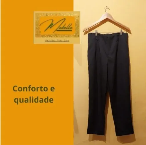 Calça Social Poliester Com Elastano
