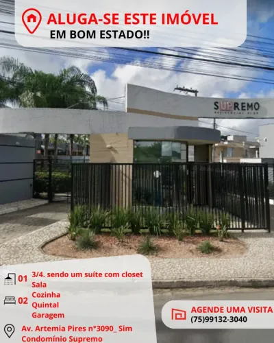 Imóvel para aluguel no condomínio Supremo SIM - Feira de Santana - BA