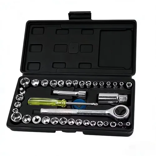 Jogo de Chaves Catracas Reversível Kit 40 Peças Soquetes Profissional com Maleta