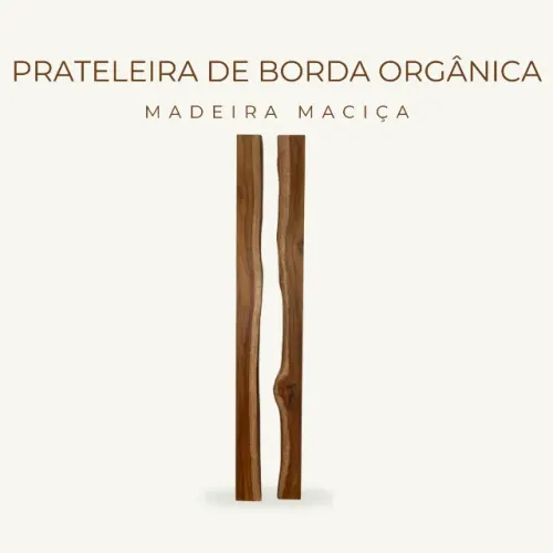 Conjunto De Prateleira Em Madeira De Borda Orgânica