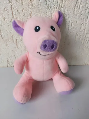 Porquinho de Pelúcia Rosa e Roxo -tam 20 cm