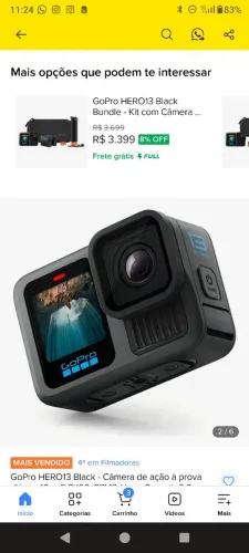 Câmera Go pro 13 brack