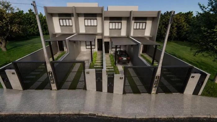 Sobrados em construção na Cidade de Gaspar com condições facilitadas