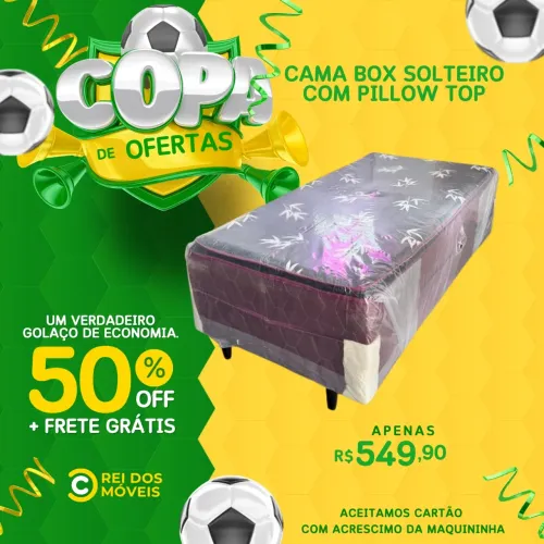 Cama box solteiro com pillow top 