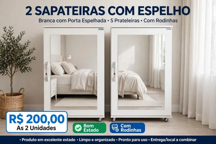Venda casada, 2 sapateiras com espelho