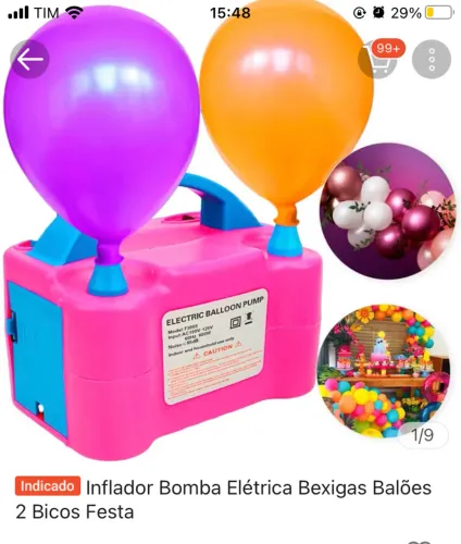 Inflador elétrico de balões