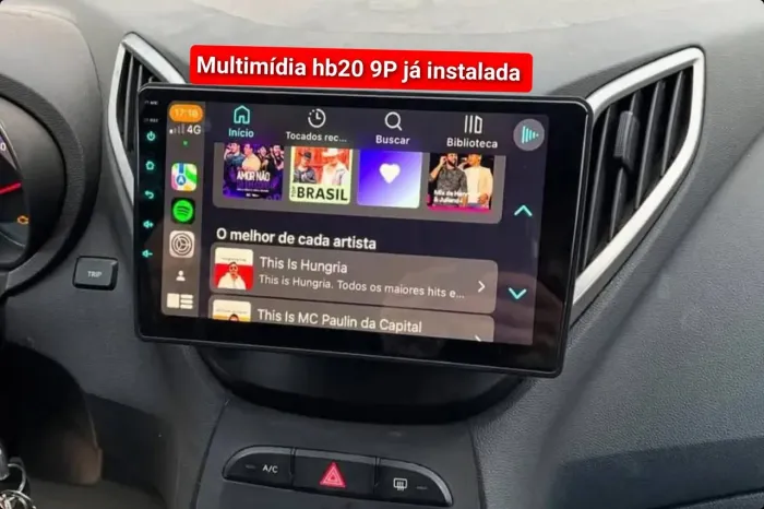 Central multimídia hb20 9P Android 3ram 32g CarPlay YouTube Netflix Waze Bluetooth 