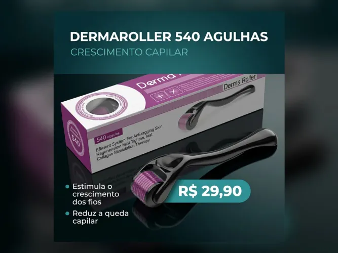 Dermaroller 540 Microagulhas Titânio ? Crescimento Capilar e Barba  