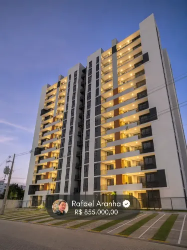 Apartamento de 77m² no Andar Médio na Ponta Negra - Vista Rio (Ponte Rio Negro)