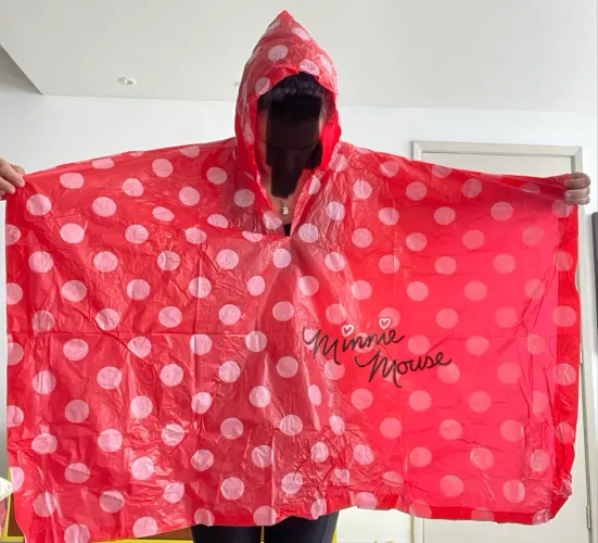 Capa de chuva/poncho da Minnie Mouse original