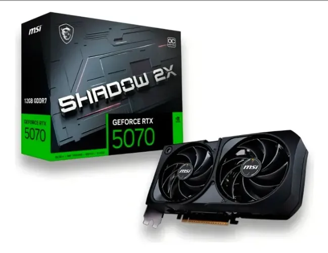 Placa de Vídeo MSI RTX 5070 12GB Nvidia Shadow 2x OC RTX5070 12 GB