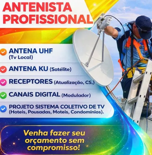 Antenista profissional, tv aberta, canais do satélite