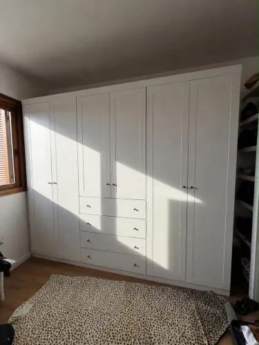Guarda Roupa Casal Nova York 6 Portas 4 Gavetas Espresso Móveis Branco Branco