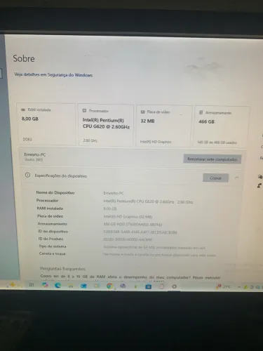 Computador completo Dell 8gb RAM 466gb Armazenamento