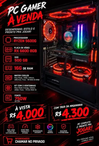 Vendo Pc Gamer ( Desempenho, Estilo e pronto para Jogar