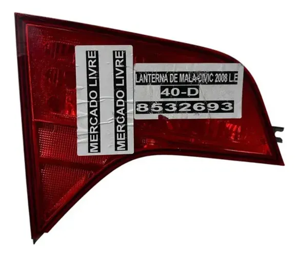 Lanterna Mala Traseira Esquerda Honda Civic 2008 (avariado) Esquerdo/motorista Vermelho