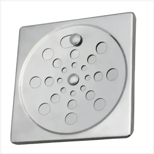 Grelha inox quadrada para ralo banheiro com sistema fechamento