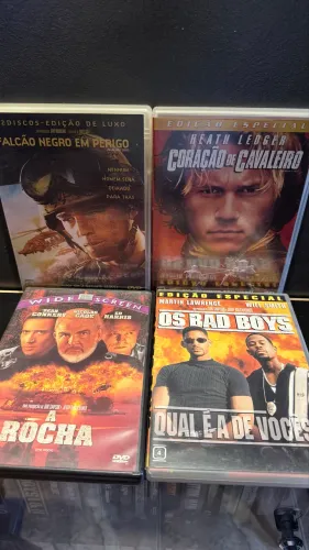Kit Ação - DVDs - 4 Filmes - Bad Boys | A Rocha | Coração de Cavaleiro