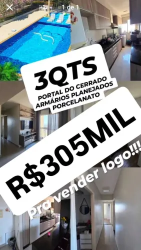 PORTAL DO CERRADO 3QTS ARMÁRIOS PLANEJADOS PORCELANATO VG COBERTA 