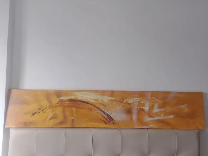 Quadro Panorâmica Contemporânea 160x30 cm - Artista Ana Moran | Decoração Sofisticada