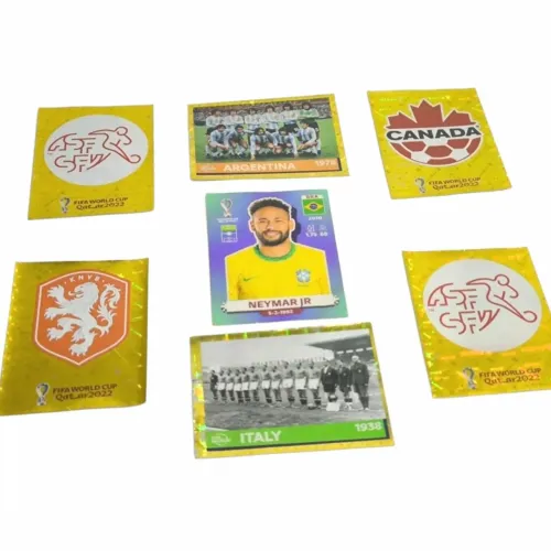 7 Figurinhas Neymar, Argentina, Itália - Panini Copa 2022
