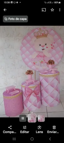 Kit de painel e capas para cilindros de festa.