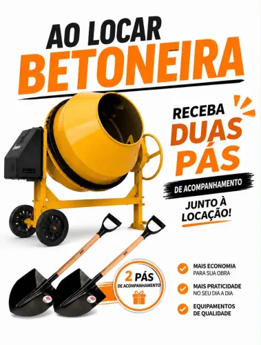 Locação Betoneira + 2 Pás