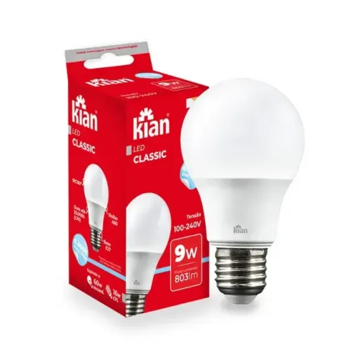 kit 15 Lampadas led 9w kian branca