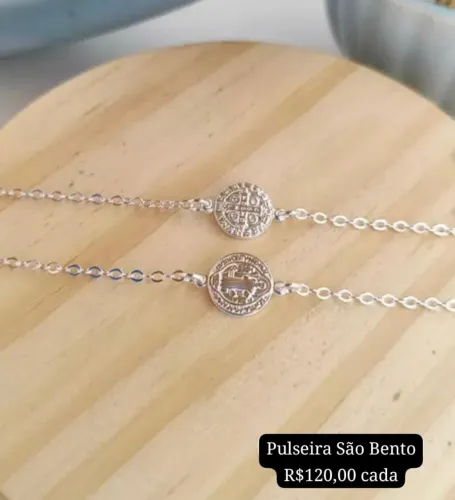 Pulseira São Bento Prata 925 legítima 