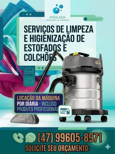 Aluguel da máquina extratora de higienização de estofados e colchões.