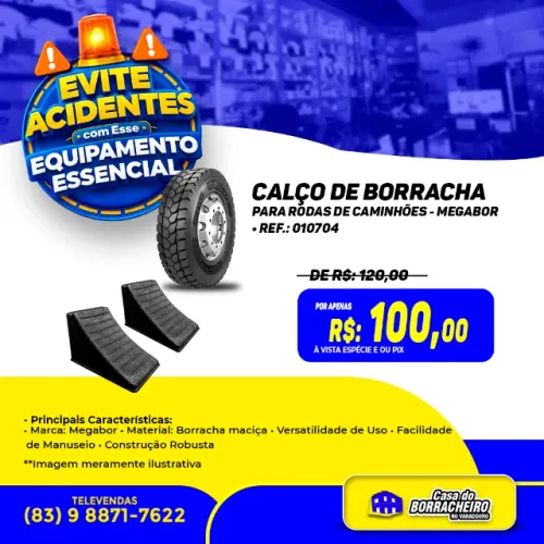 Calço de borracha para rodas de caminhões - Megabor
