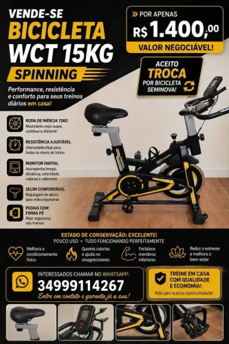 Bicicleta Spinning WCT 15kg