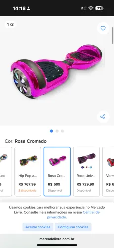 Hoverboard Rosa metalico
