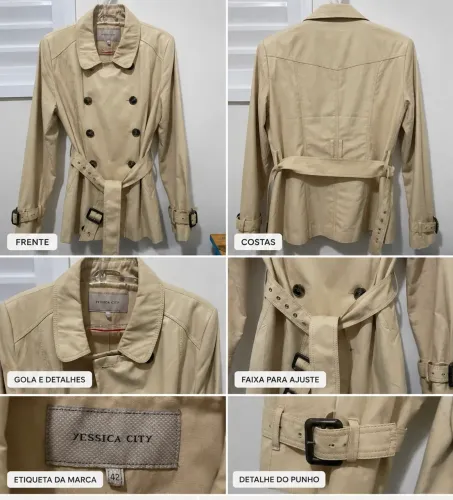 Trench Coat Bege Clássico - Jessica City 