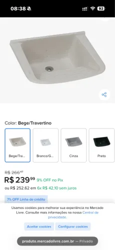 Tanque de lavar roupa 