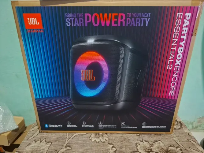 Jbl  partybox encore essential  novo com nota fiscal... como capa de poeira .