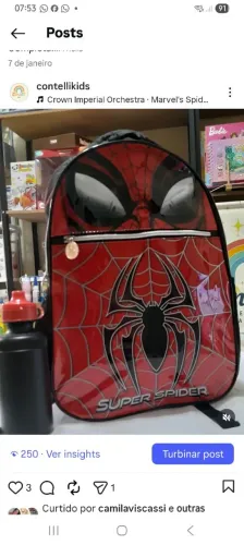 Spider Man mochila com garrafinha