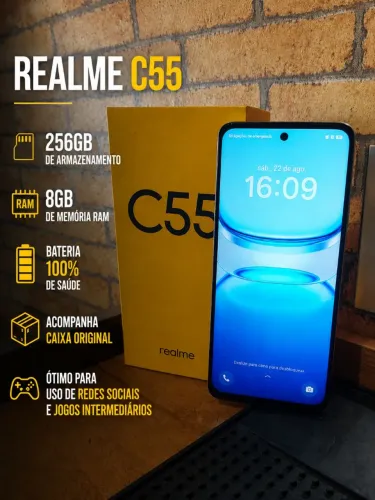REALME C55 256GB- ACOMPANHA CAIXA E UMA CAPINHA