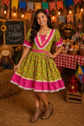 Vestido de quadrilha - vestido Junino 