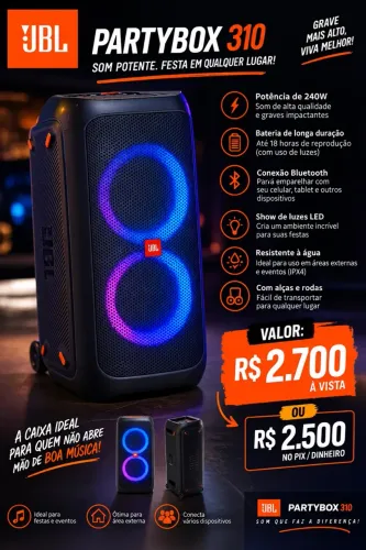 Caixa de som Jbl party box 310