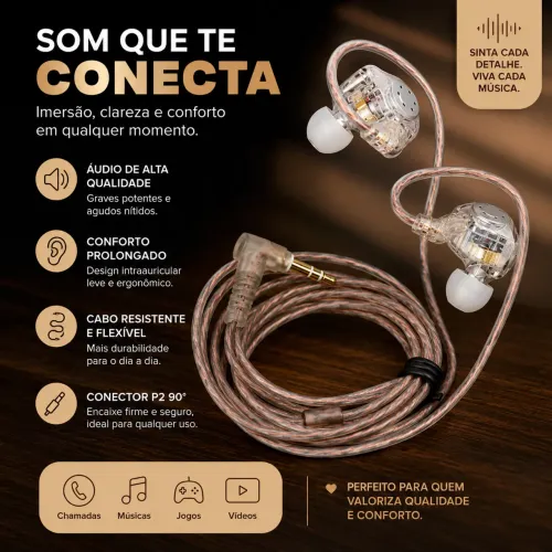 Fone Kz Exd Pro - Som Hd, Graves profundos e Isolamento