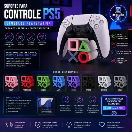 Suporte para Controle PS5 e PS4