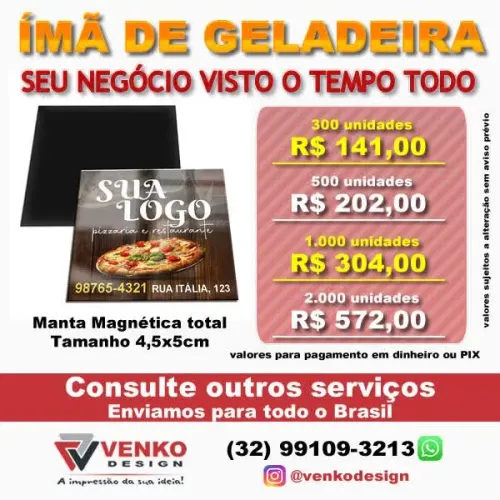 IMÃS DE GELADEIRA PERSONALIZADOS