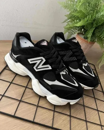 Tênis New Balance 9060 Couro Premium Unissex Cor: Black White - Disponível 38 AO 43