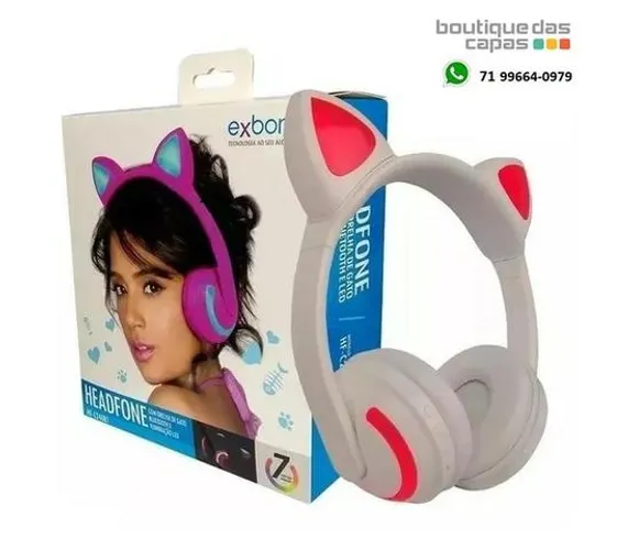 Fone de Ouvido Orelha de Gato Bluetooth HF-C240BT - Exbom