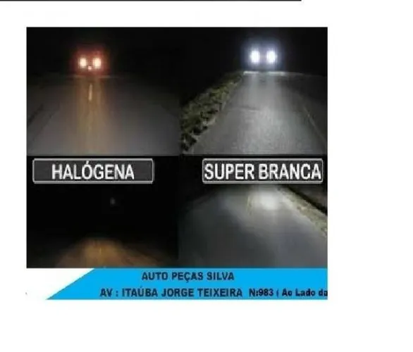 Lâmpada super Branca Para Carro Automotivo Efeito xénon clarear pylmh unzty