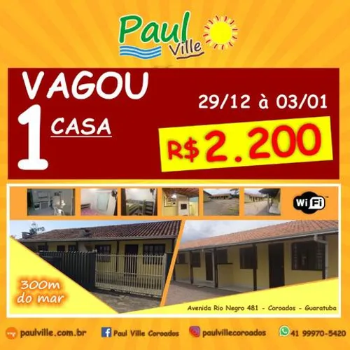 Atenção atençao última casa vaga para a virada do ano, deixe escapar