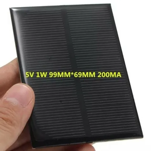 Mini Painel Placa Célula Solar 5v 1w 200ma 69x99mm Arduino Automação Robotica COD-CP176 