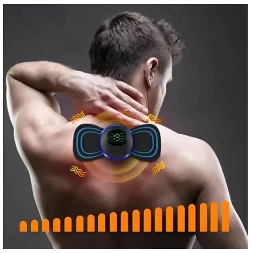Mini Massageador Elétrico Portátil Cervical EMS Alivia Dores Corpo Pescoço