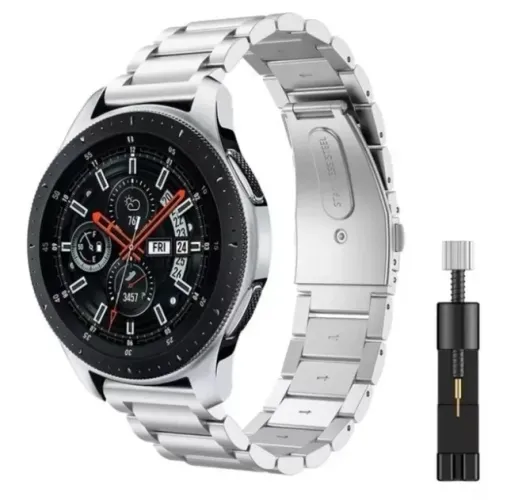Pulseira 22mm De Inox Para Relógio Amazfit/gear3/Huawei prateada